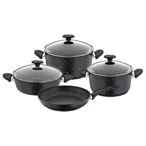 ქვაბებისა და ტაფის ნაკრები KUMTEL NT7 PC  BLACK  - Primestore.ge