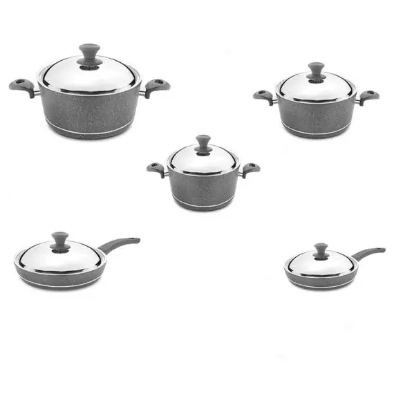 ქვაბებისა და ტაფების ნაკრები NATUREL NT10PC GRY SET1  - Primestore.ge