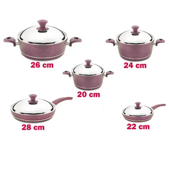 ქვაბებისა და ტაფების ნაკრები NATUREL NT10PC SET1 VIOLET , 2 image - Primestore.ge