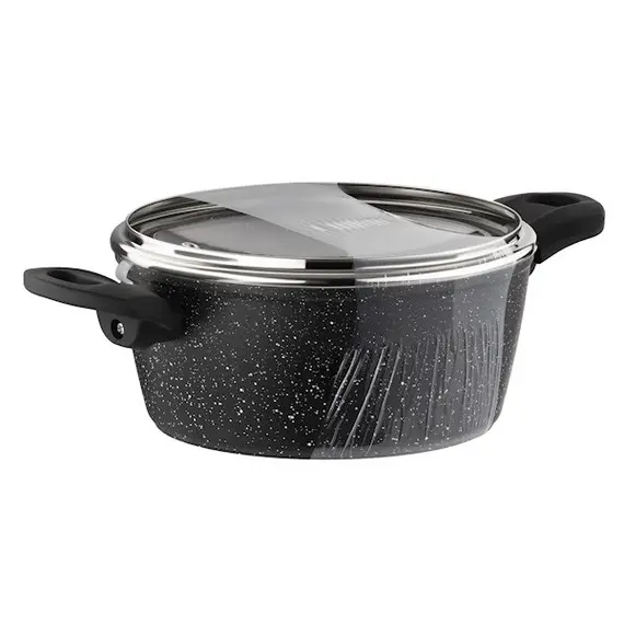 ქვაბი Ardesto Casserole Gemini Anzio, glass lid, 2.2 l, black, aluminum , 2 image - Primestore.ge