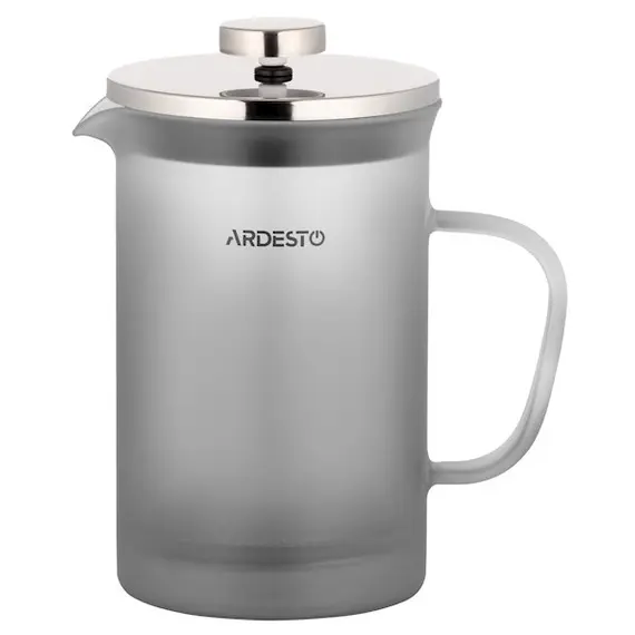 ჩაის დასაყენებელი Ardesto French press Fresh, 800 ml, grey, matt, plastic, glass  - Primestore.ge