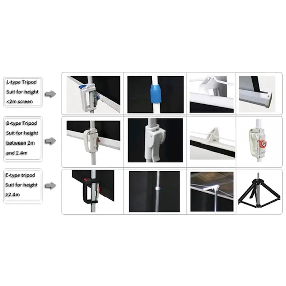 პროექტორის ეკრანი  სადგამით ALLSCREEN TRIPOD PROJECTION SCREEN 160X160CM HD FABRIC 89 inch CTP-6363 , 4 image - Primestore.ge