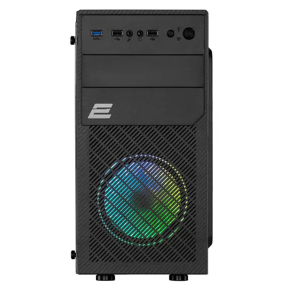 Processor case 2E Computer case BASIS (RD850) MiniT, Micro ATX, Mini ITX, 2xUSB2.0, 1xUSB3.0, 1x120mm ARGB, acrylic, (side panel), without PSU, black, 2 image