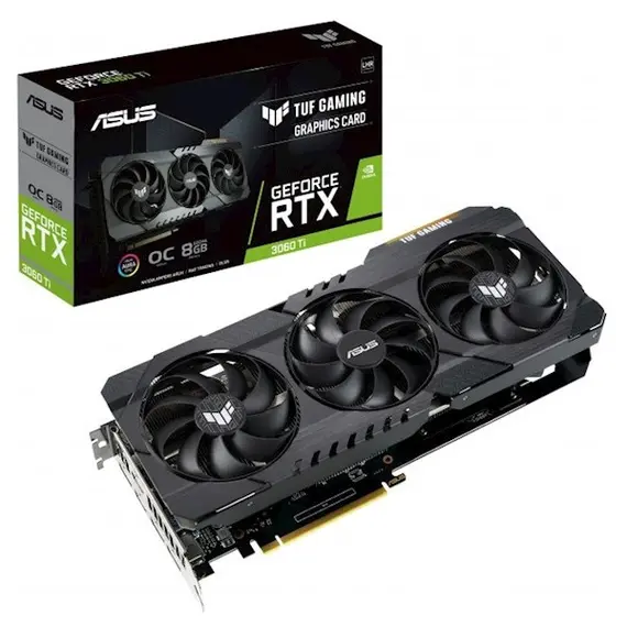 Video board ASUS GeForce RTX 3060 Ti 8GB GDDR6 TUF GAMING OC V2 LHR TUF-RTX3060TI-O8G-V2-GAMING