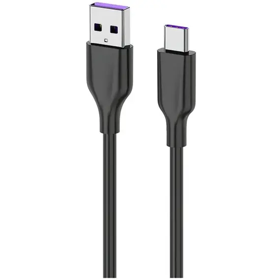 კაბელი 2E Cable USB-A - USB-C Glow 1m Black  - Primestore.ge