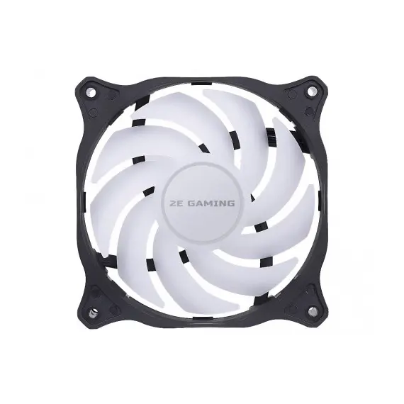 ქულერი 2E GAMING  Case fan (F120IR-ARGB), 120mm, 3+3pin 5V Aura, white blades, black frame, inner LED , 2 image - Primestore.ge