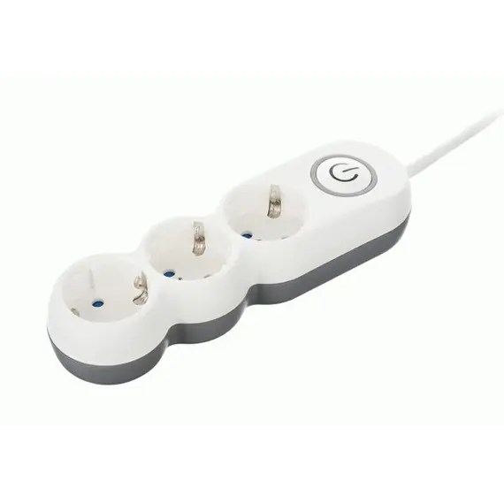 დამაგრძელებელი კაბელი 2E 3 Ways socket,with children protection. H05VV-F 3G*1.0mm, 3m, white, suitable for vertical mounting , 2 image - Primestore.ge