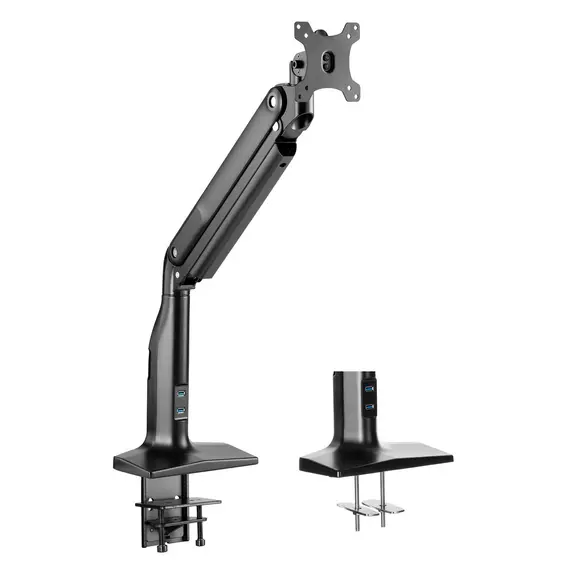 მონიტორის საკიდი 2E Single Monitor Select Spring Assisted Aluminum Monitor Arm with USB , 2 image - Primestore.ge
