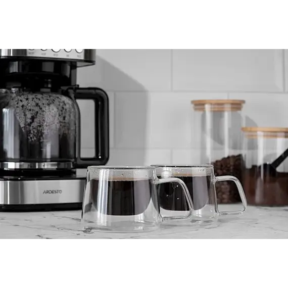 ჭიქების ნაკრები Ardesto Double wall borosilicate glass mug set Ardesto, 200 ml, 2 pcs , 3 image - Primestore.ge