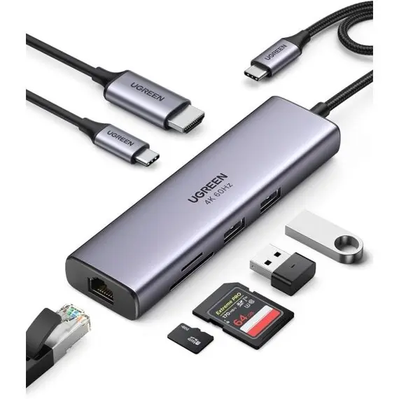 USB-C ჰაბი UGREEN CM512 (60515) , 2 image - Primestore.ge
