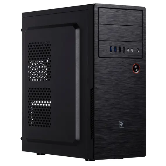 პროცესორის ქეისი 2E Computer case ALFA (E1802) MidT, 2xUSB3.0,2xUSB3.0,metal perforated (side panel),without PSU,black  - Primestore.ge
