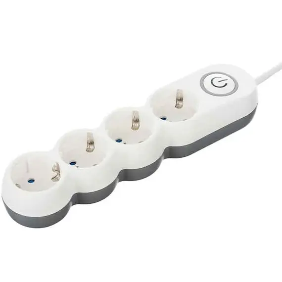 დამაგრძელებელი კაბელი 2E 4 Ways socket,with children protection.H05VV-F 3G1.0*3m, white, suitable for vertical mounting , 2 image - Primestore.ge