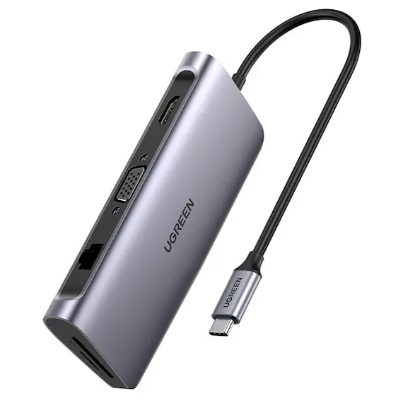 USB-C ჰაბი UGREEN USB Type C Multifunctional Adapter (Gray) (CM179) 40873  - Primestore.ge