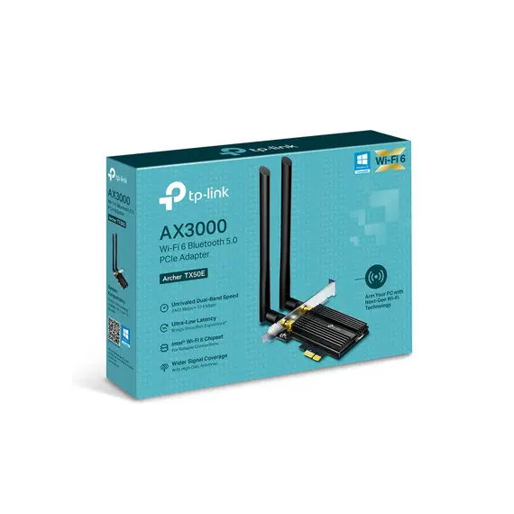 როუტერი Tp-link Archer TX50E AX3000 Wi-Fi 6 Bluetooth 5.0 PCIe Adapter , 2 image - Primestore.ge
