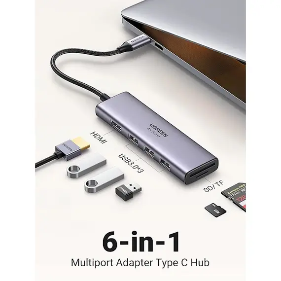 USB-C ჰაბი UGREEN CM511 (60383) , 2 image - Primestore.ge