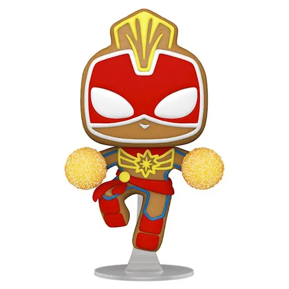 სათამაშო საკოლექციო ფიგურა Funko POP! Bobble Marvel Holiday Gingerbread Captain Marvel 50661 , 2 image - Primestore.ge