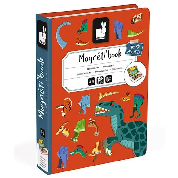 მაგნიტური წიგნი Janod Dinosaurs Magnetic book  - Primestore.ge