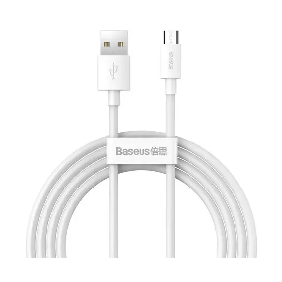 კაბელი Baseus Simple Wisdom Data Cable Kit Micro USB 2.1A 2 PCS Set 1.5m TZCAMZJ-02  - Primestore.ge