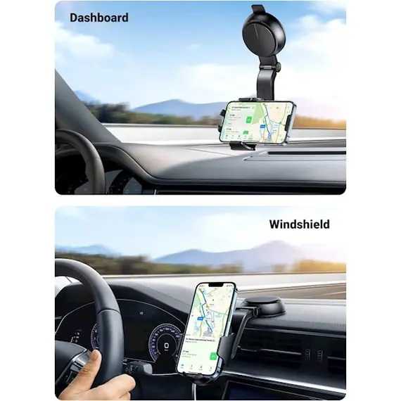 მობილურის დამჭერი UGREEN LP405 (20473) Waterfall-Shaped Suction Cup Phone Mount, Black , 3 image - Primestore.ge