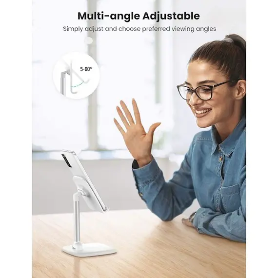 მობილურის დამჭერი UGREEN LP287 (80192) Adjustable Desk Phone Holder, White , 3 image - Primestore.ge