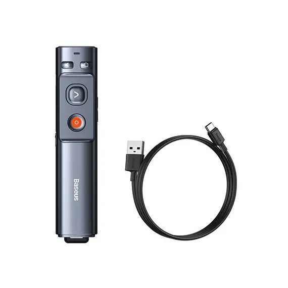 პრეზენტერი Baseus Orange Dot Wireless Presenter with Green Laser rechargable WKCD010013 , 3 image - Primestore.ge