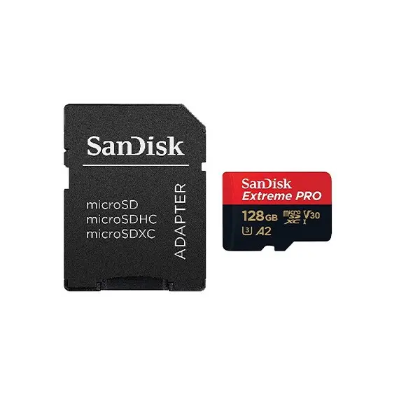 მეხსიერების ბარათი SanDisk 128GB Extreme PRO MicroSD/XC UHS-I Card 200MB/S V30/4k Class 10/Adapter SDSQXCD-128G-GN6MA , 2 image - Primestore.ge