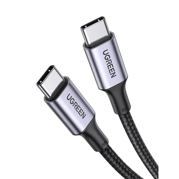 USB კაბელი UGREEN US316 (70427) USB Type-C to Type-C 100W PD Fast Charging Cable, 1m, Black  - Primestore.ge