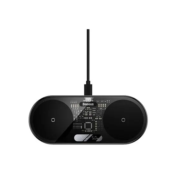 პორტატული დამტენი Baseus Digital LED Display 2in1 Wireless Charger 20W Universal with Cable WXSX010101  - Primestore.ge