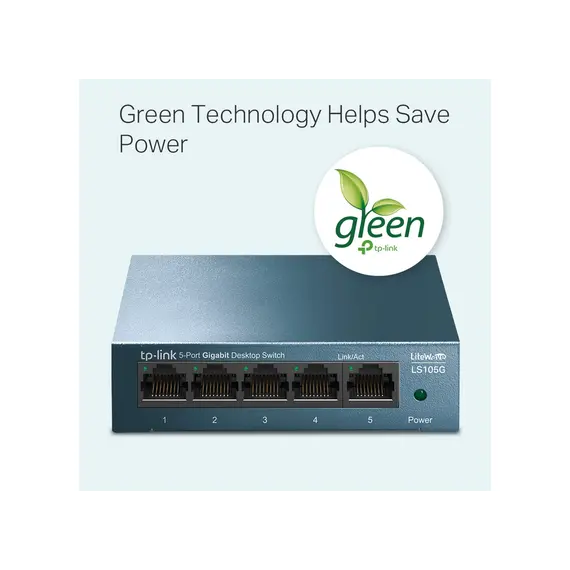 სვიჩი TP-link LS105G 5-Port 10/100/1000Mbps Desktop Network Switch , 2 image - Primestore.ge