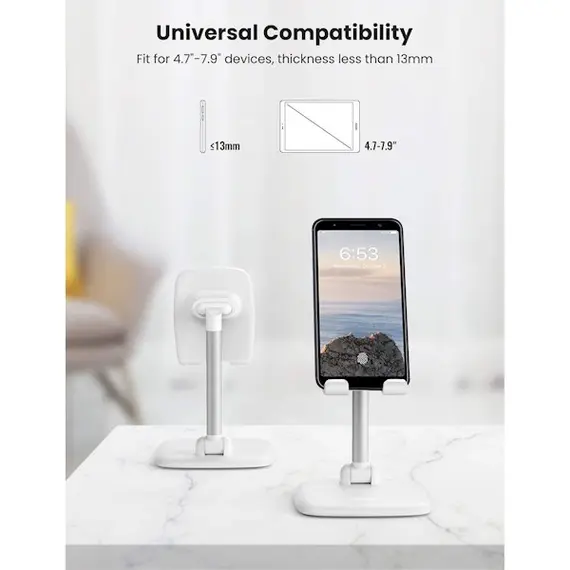 მობილურის დამჭერი UGREEN LP287 (80192) Adjustable Desk Phone Holder, White , 2 image - Primestore.ge