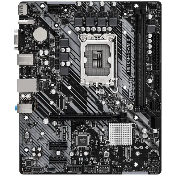 დედა დაფა ASRock H610M-HDV s1700 H610 2xDDR4 HDMI DVI VGA mATX , 2 image - Primestore.ge