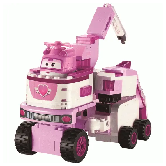 სათამაშო ტრანსფორმერი Super Wings Small Blocks Super Wings 2-in-1 Buildable Transforming Vehicle - Dizzy  - Primestore.ge