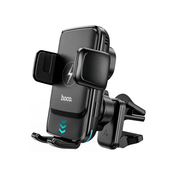 მანქანის სამაგრი Hoco S35 Smart alignment wireless charging car holder Black  - Primestore.ge