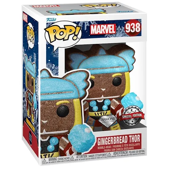 საკოლექციო ფიგურა Funko POP! Bobble Marvel Holiday Gingerbread Thor (DGLT) (Exc) 58235 , 2 image - Primestore.ge