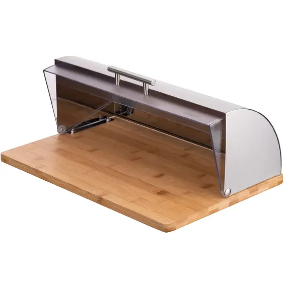 პურის შესანახი Ardesto Bread bin Gemini 39*28.5*15 cm, stainless steel/plastic/bamboo , 2 image - Primestore.ge
