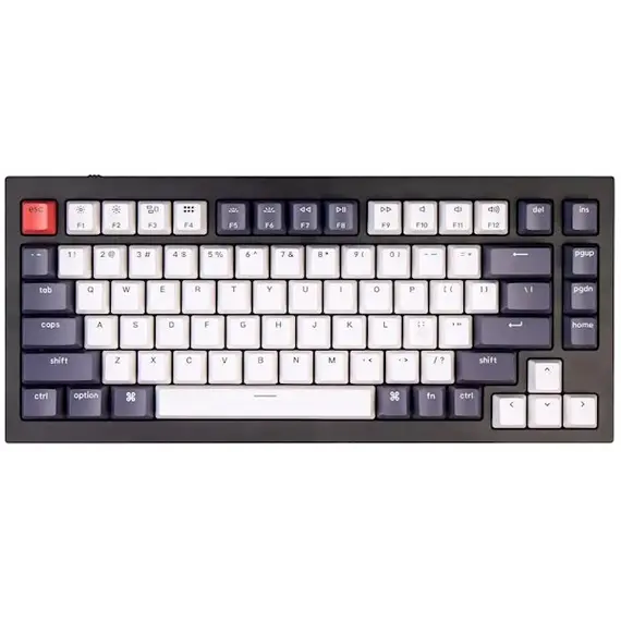 კლავიატურა Keychron Q1 QMK Custom HotSwappable Gateron Phantom Brown Switch Mechanical Keyboard Full Assembled Carbon Black RGB with Knob Russian Layout - Primestore.ge