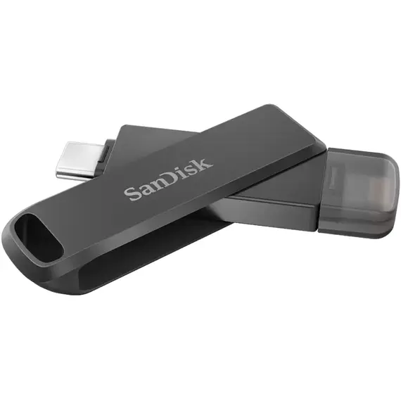USB ფლეშ მეხსიერება SanDisk iXpand Flash Drive Luxe 64GB - USB-C + Lightning (SDIX70N-064G-GN6NN) Black  - Primestore.ge