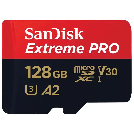 მეხსიერების ბარათი SanDisk Extreme Pro 128GB microSDXC UHS-I Memory Card With Adapter Up to 200MB/s (SDSQXCD-128G-GN6MA)  - Primestore.ge
