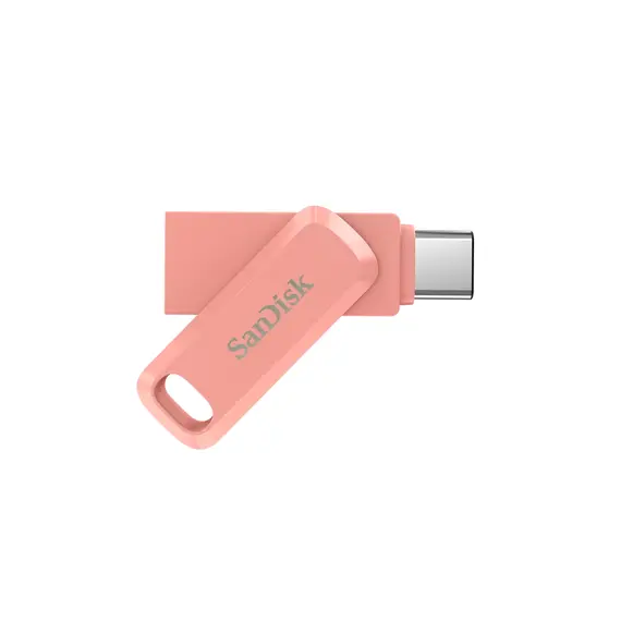 USB ფლეშ მეხსიერება SanDisk Ultra Dual Drive Go 2-in-1 USB Type-A & Type-C 64GB - Peach Amber , 2 image - Primestore.ge