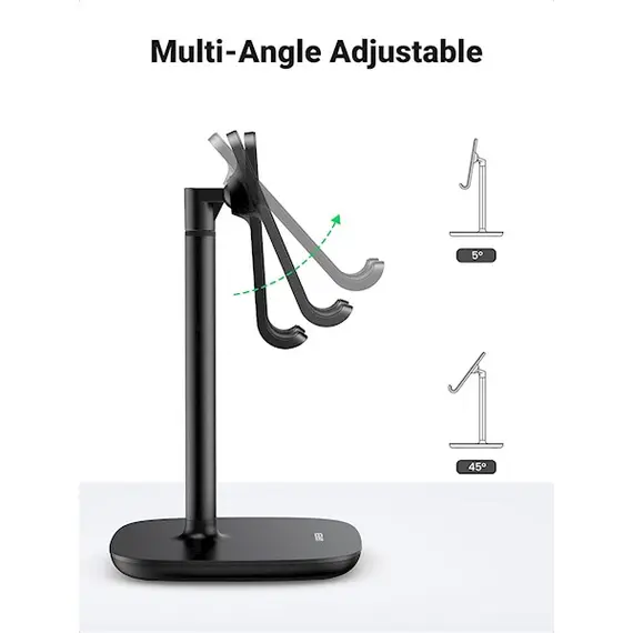 მობილურის დამჭერი UGREEN LP280 (80194), Adjustable Desk Phone Holder, Black , 2 image - Primestore.ge