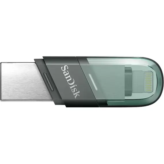 USB ფლეშ მეხსიერება SanDisk iXpand Flash Drive Type A + Lightning 128GB - Black  - Primestore.ge