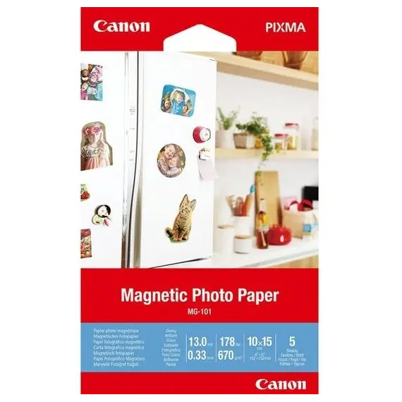 ფოტო ქაღალდი Canon MAGNETIC PHOTO PAPER MG-101 4x6  - Primestore.ge