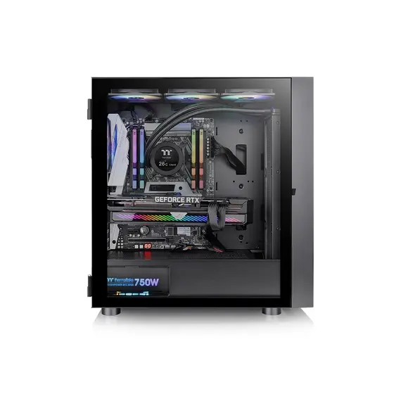 Case Thermaltake H570 TG ARGB Mid Tower Chassis - Black, 3 image