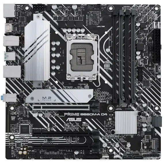 ვიდეო დაფა ASUS PRIME B660M-A D4 s1700 B660 4xDDR4 M.2 HDMI-DP mATX  - Primestore.ge