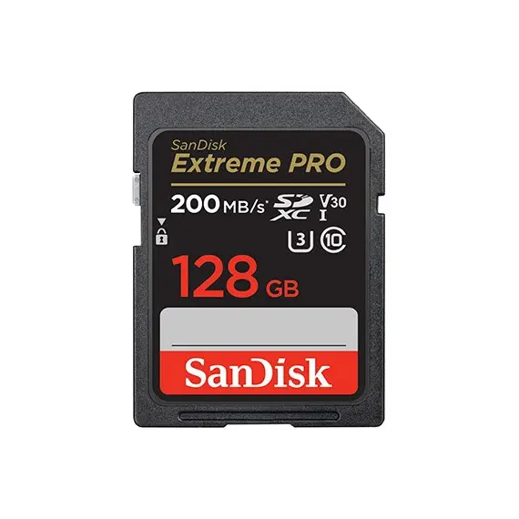 მეხსიერების ბარათი SanDisk 128GB Extreme PRO SD/XC UHS-I Card 200MB/S V30/4K Class 10 SDSDXXD-128G-GN4IN  - Primestore.ge