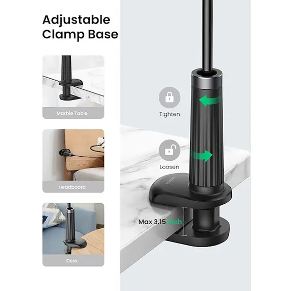 მობილურის დამჭერი UGREEN LP113 (80906) Multifunction Phone Clip Stand, 90cm, Black , 3 image - Primestore.ge
