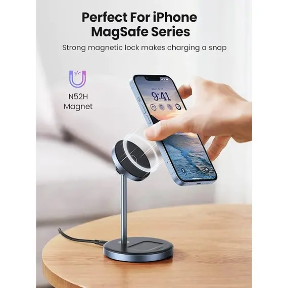 Wireless charger UGREEN CD317 (90668), Wireless Charger, Black/Blue, 2 image