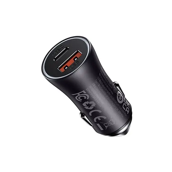 მანქანის დამტენი Baseus Golden Contactor Max Dual Fast Charger Car Charger USB/Type-C 60W CGJM000113  - Primestore.ge