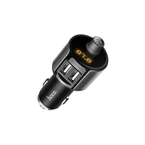 მანქანის დამტენი Hoco Smar Vehicle Mounted Bluetooth FM Launcher E19  - Primestore.ge