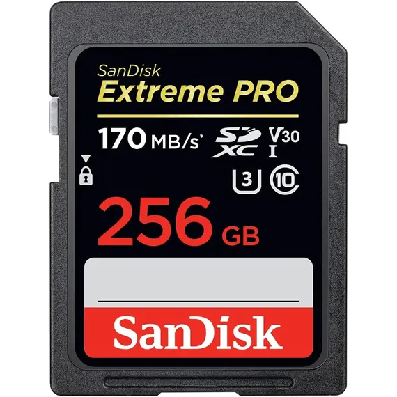 მეხსიერების ბარათი SanDisk 256GB Extreme PRO SD/XC UHS-I Card 200MB/S V30/4K Class 10 SDSDXXD-256G-GN4IN  - Primestore.ge